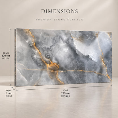 Premium Grey Marble Sintered Stone Tiles T8 – Luxury Marble Finish | 4 FT × 8 FT