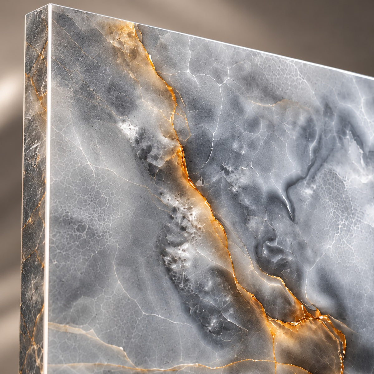 Premium Grey Marble Sintered Stone Tiles T8 – Luxury Marble Finish | 4 FT × 8 FT