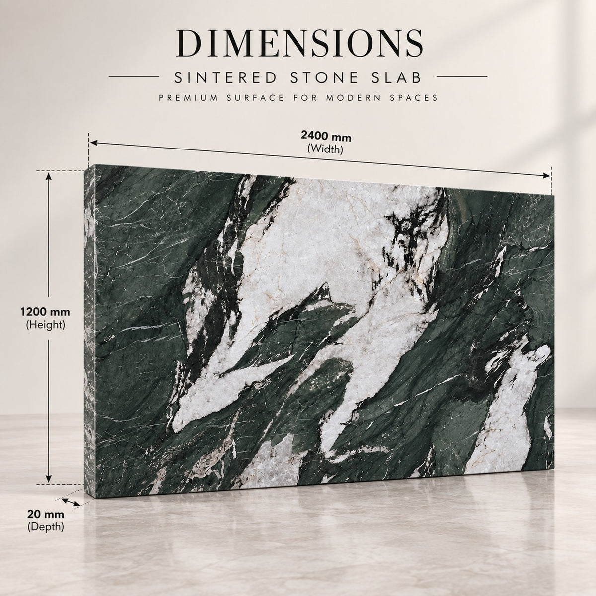 Premium Green Marble Sintered Stone Tiles T10 – Luxury Marble Finish | 4 FT × 8 FT