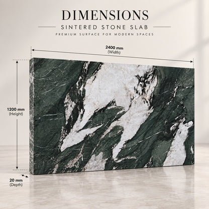 Premium Green Marble Sintered Stone Tiles T10 – Luxury Marble Finish | 4 FT × 8 FT