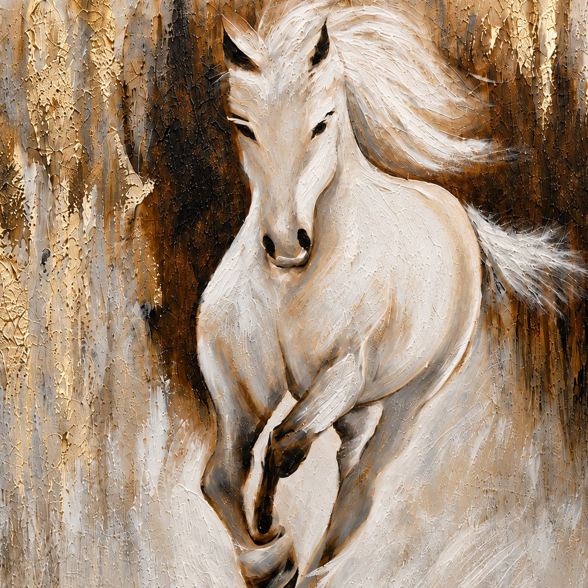 Horse Textured Painting P3 – Handmade Premium Canvas Wall Art