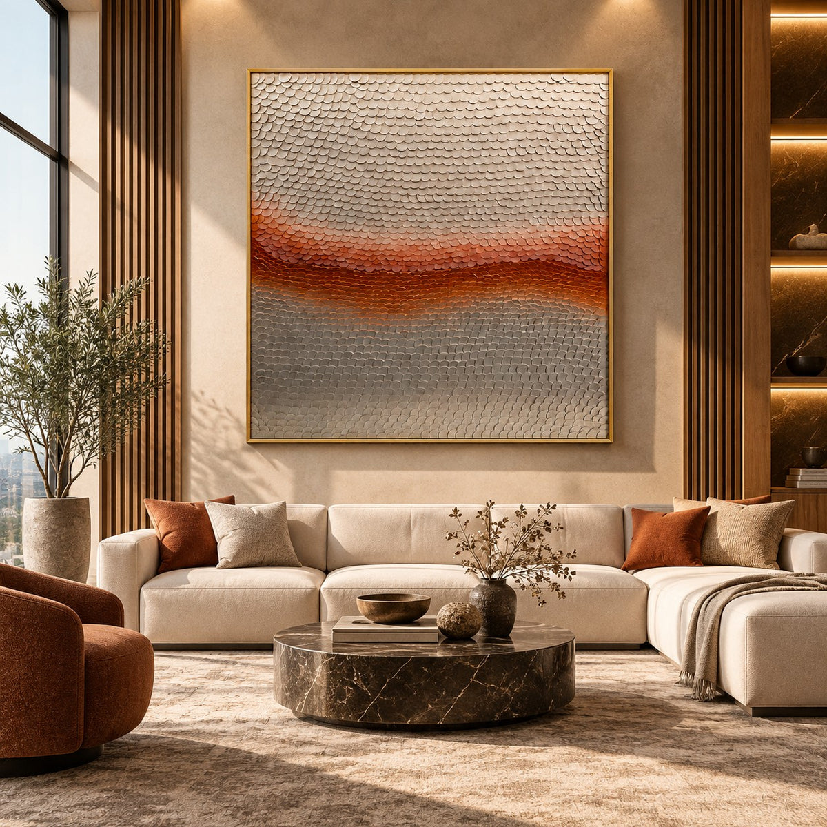 Abstract Texture Artwork P2 – Handmade Modern Leather Wall Art