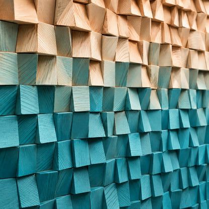 3D Wooden Blocks Painting P11 – Handmade Textured Wooden Wall Art