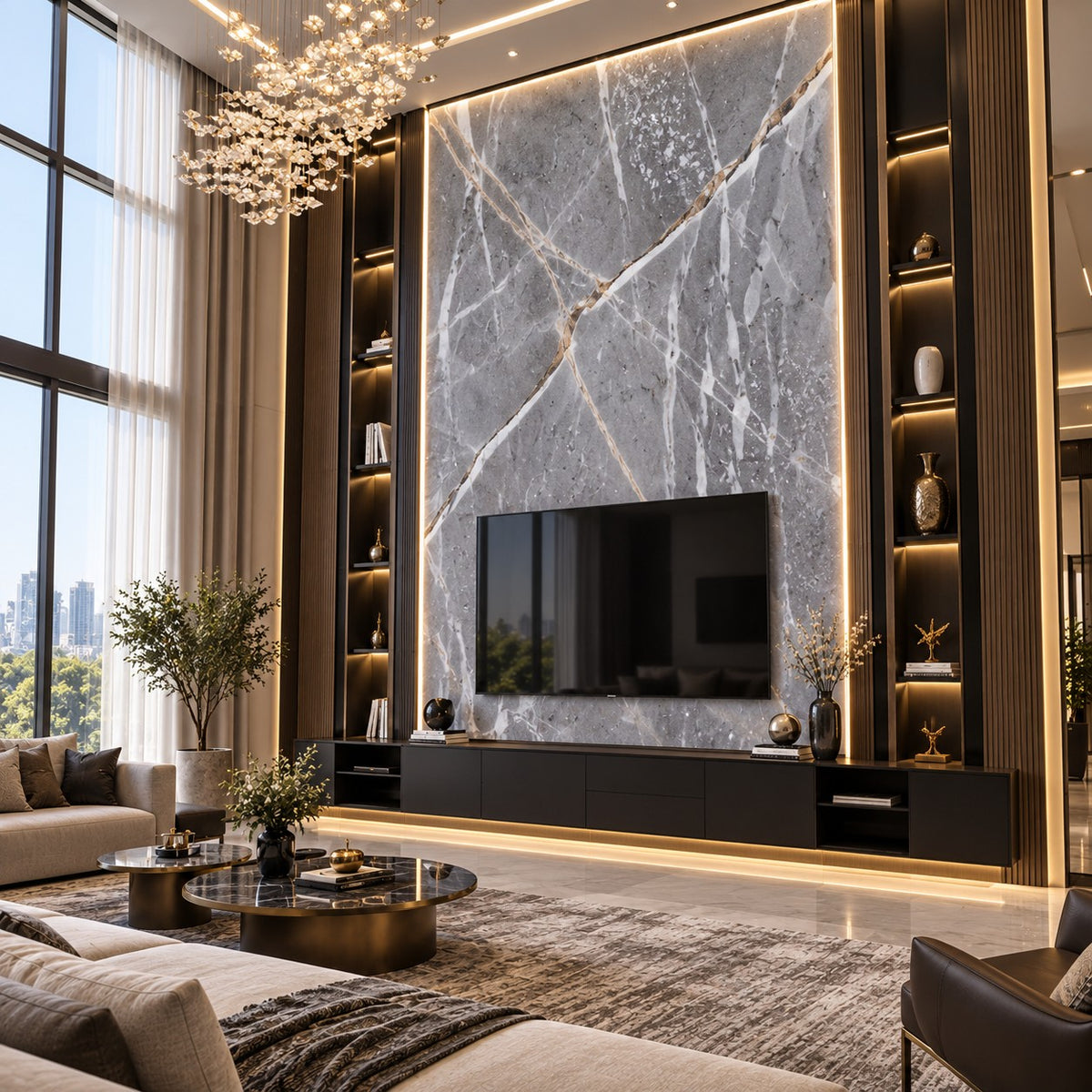 Premium Grey Sintered Stone Slab T11 – Luxury Marble Look with Natural Veining | 4 FT × 8 FT | 9 MM