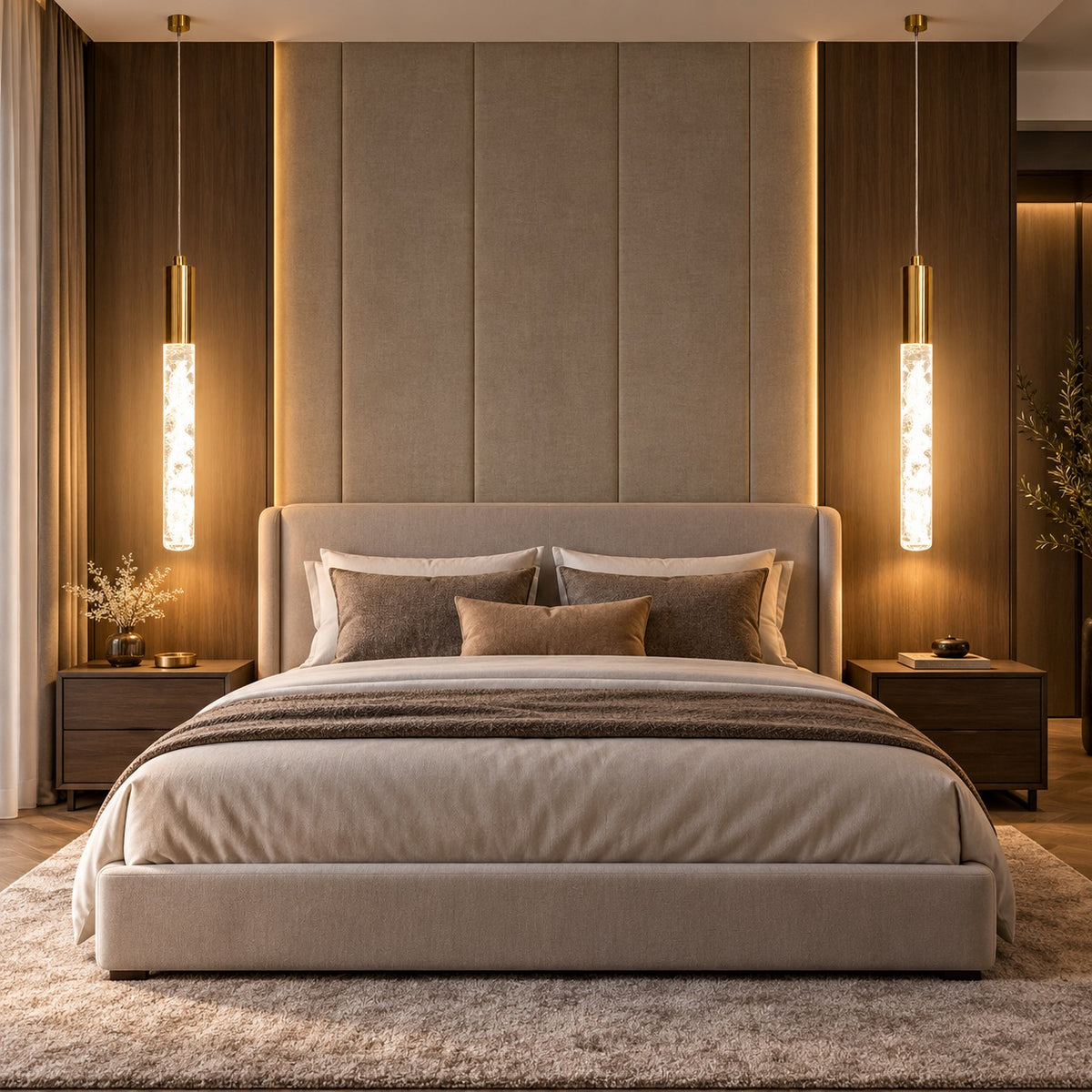 Luxury Hanging Light L7 – Gold Glass LED Pendant Light