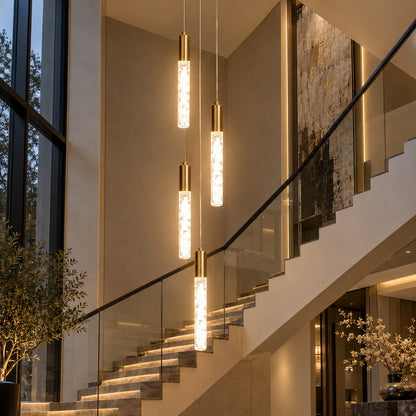 Luxury Hanging Light L7 – Gold Glass LED Pendant Light