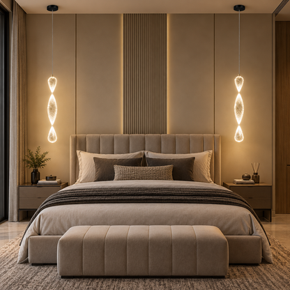 Luxury Hanging Light L1 – Modern Twisted Glass LED Pendant Light