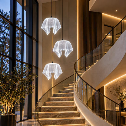 Luxury Hanging Light L3 – Modern Fluted Glass Pendant Light