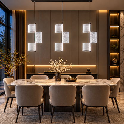 Luxury Hanging Light L4 Modern 3-Tube Glass Pendant Light