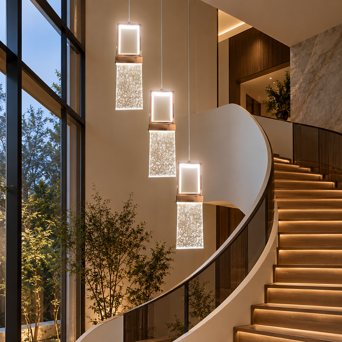 Luxury Hanging Light L5 – Modern LED Glass Pendant Light