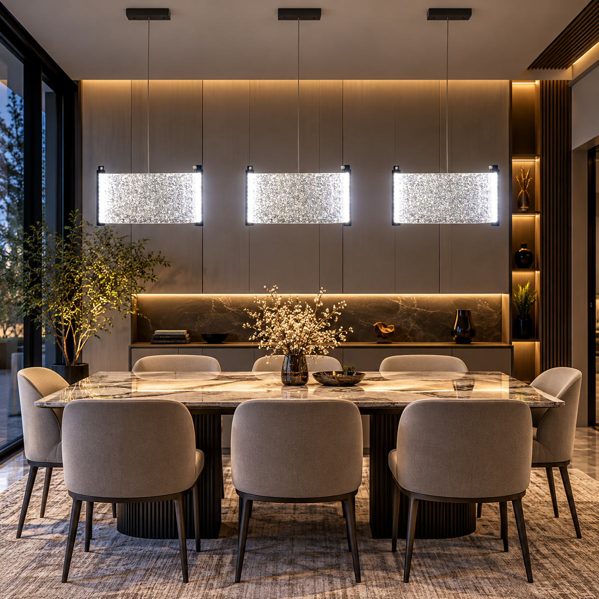 Luxury Hanging Light L6 – Modern Textured Glass Pendant Light
