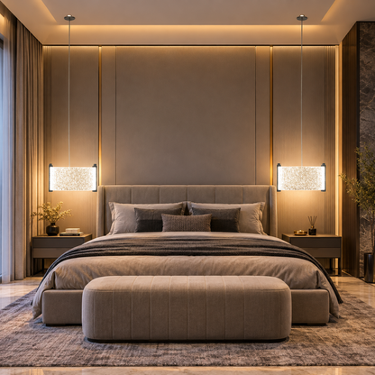 Luxury Hanging Light L6 – Modern Textured Glass Pendant Light