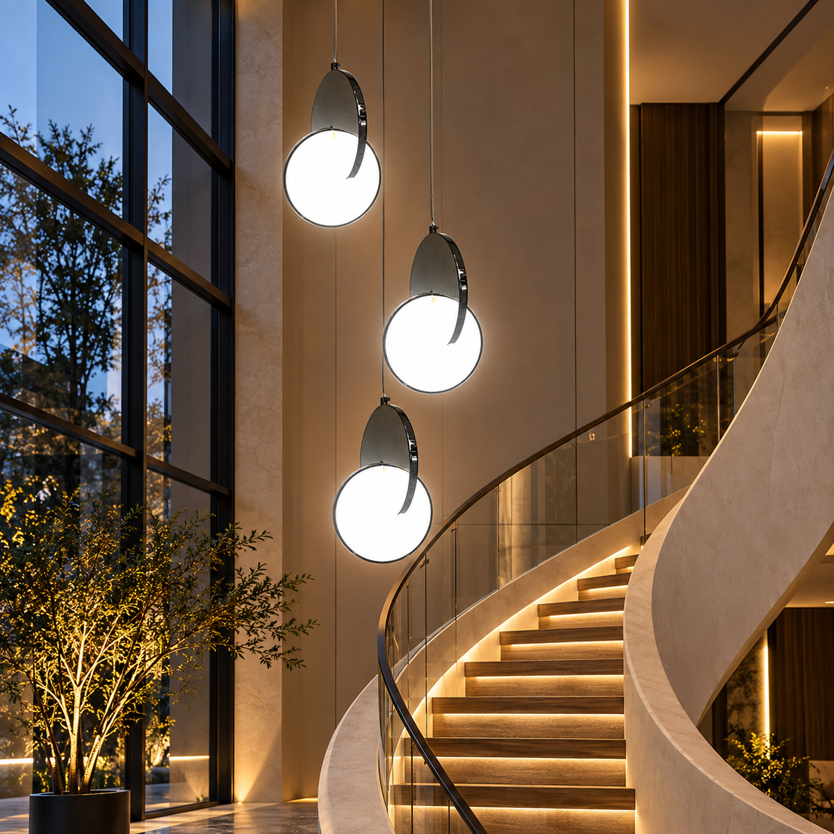 Luxury Hanging Light F18 – Modern Round LED Pendant Light