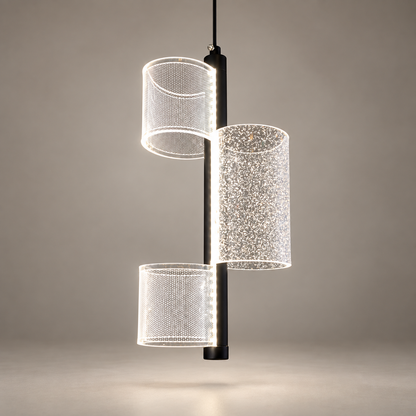 Luxury Hanging Light L4 Modern 3-Tube Glass Pendant Light