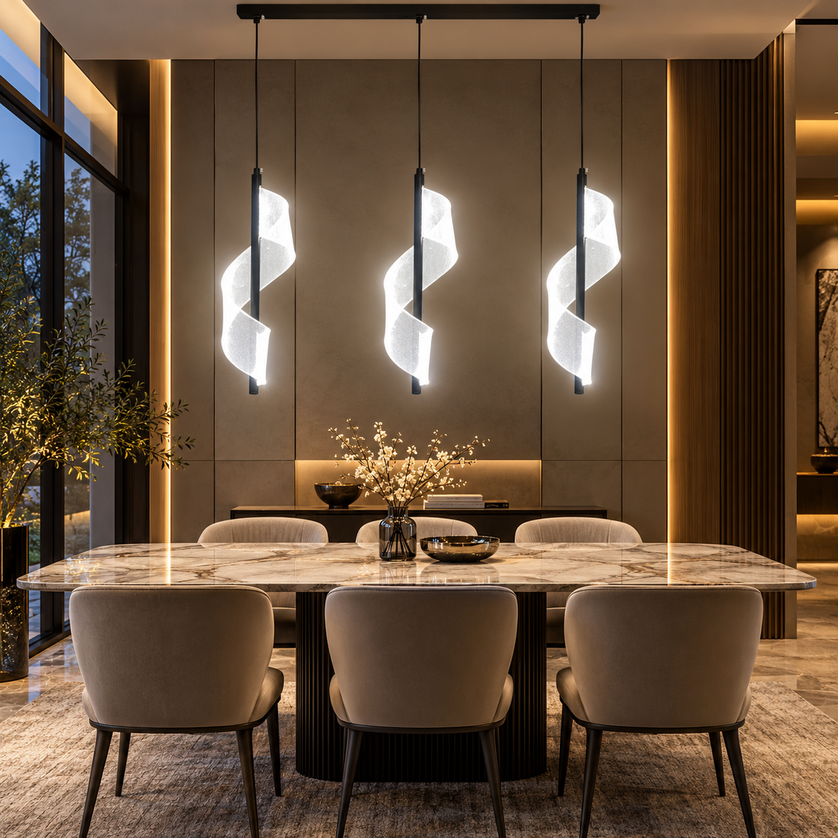 Luxury Spiral Hanging Light L2 – Modern LED Pendant Light