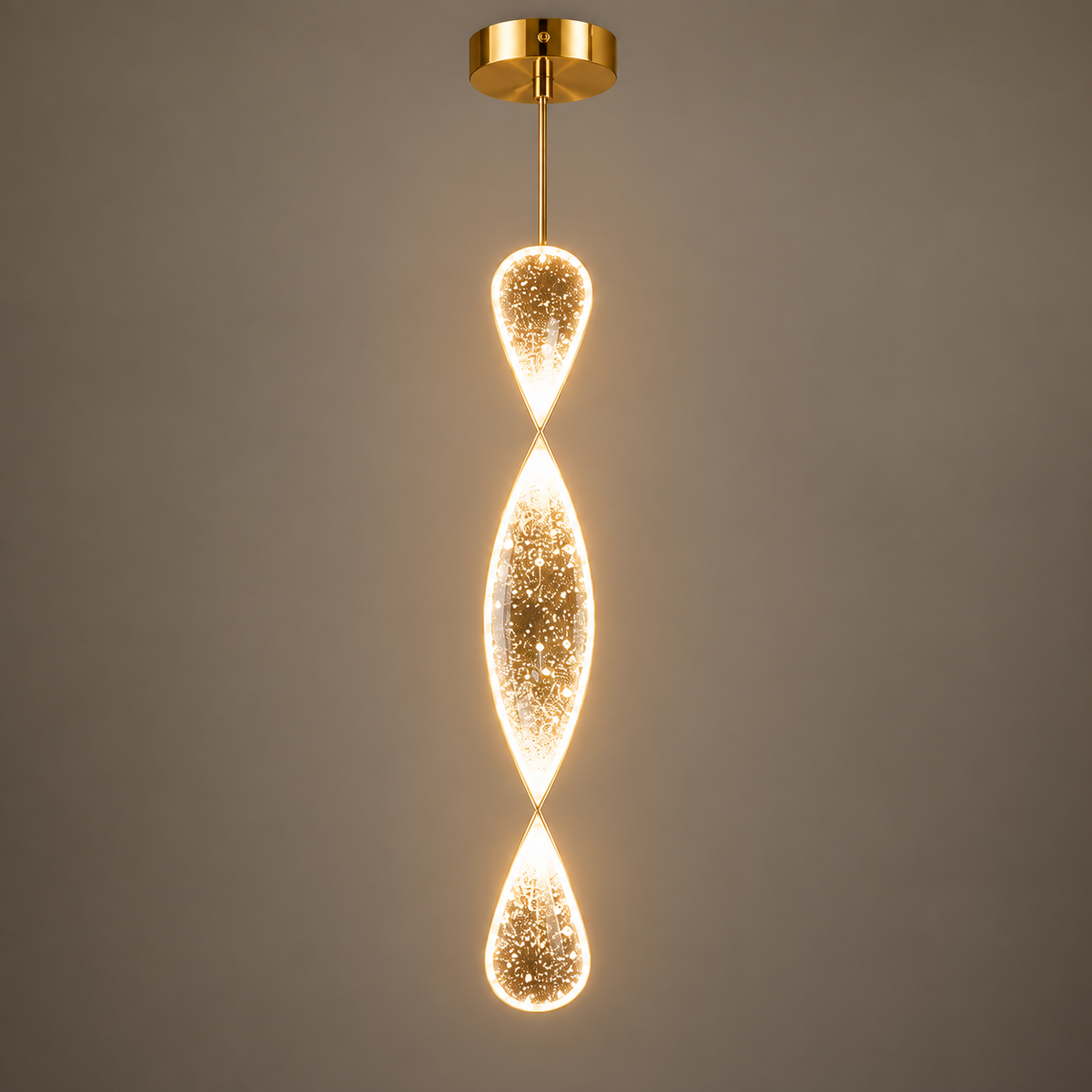 Luxury Hanging Light L1 – Modern Twisted Glass LED Pendant Light