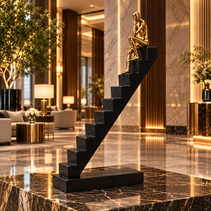 Luxury Thinker Staircase Statue D21 Modern Home Decor Showpiece