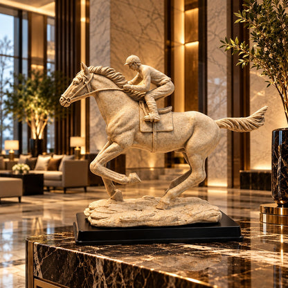 Horse Rider Resin Sculpture D18 | Artistic Home Decor Showpiece
