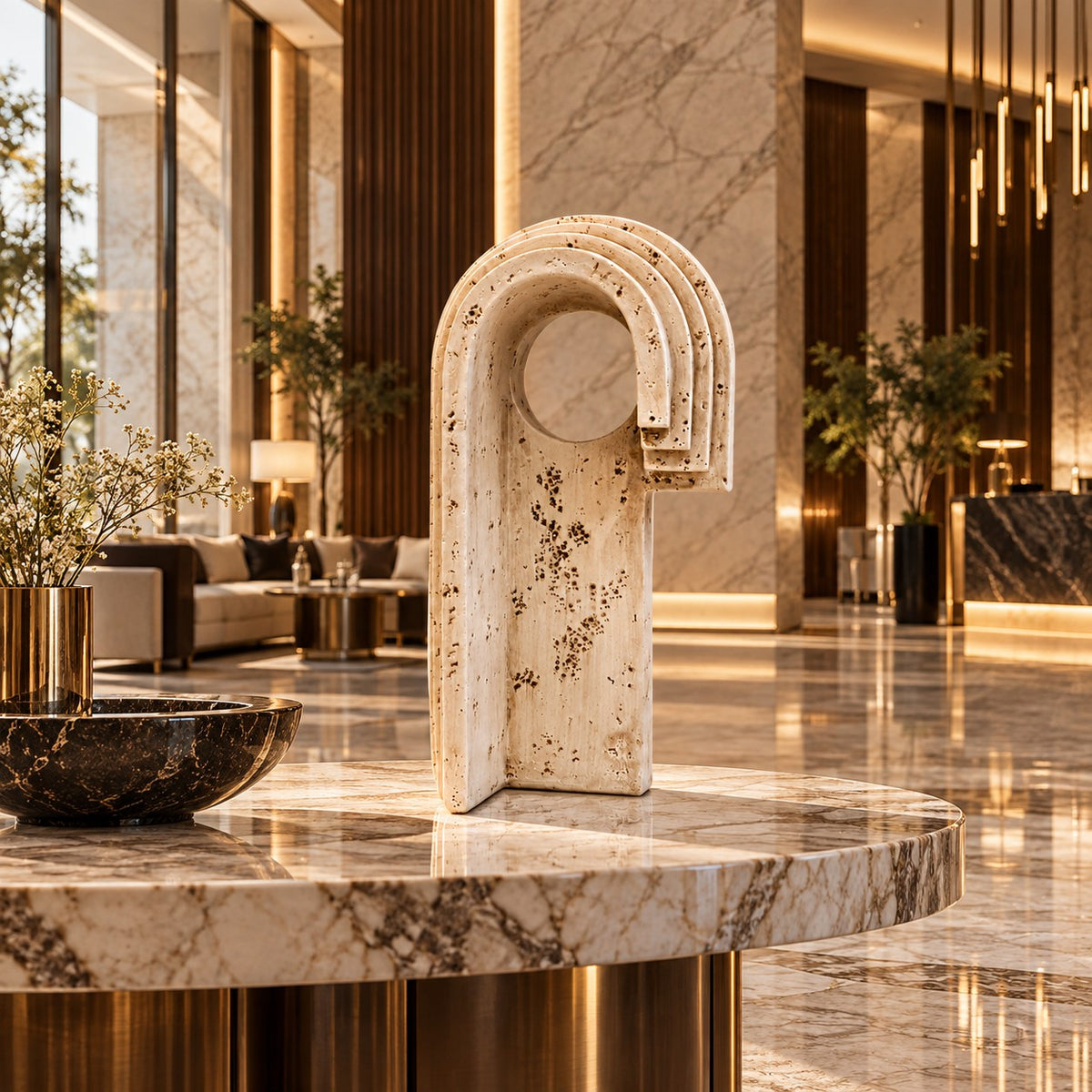 Modern Arch Decor Sculpture D39 Premium Resin Home Accent