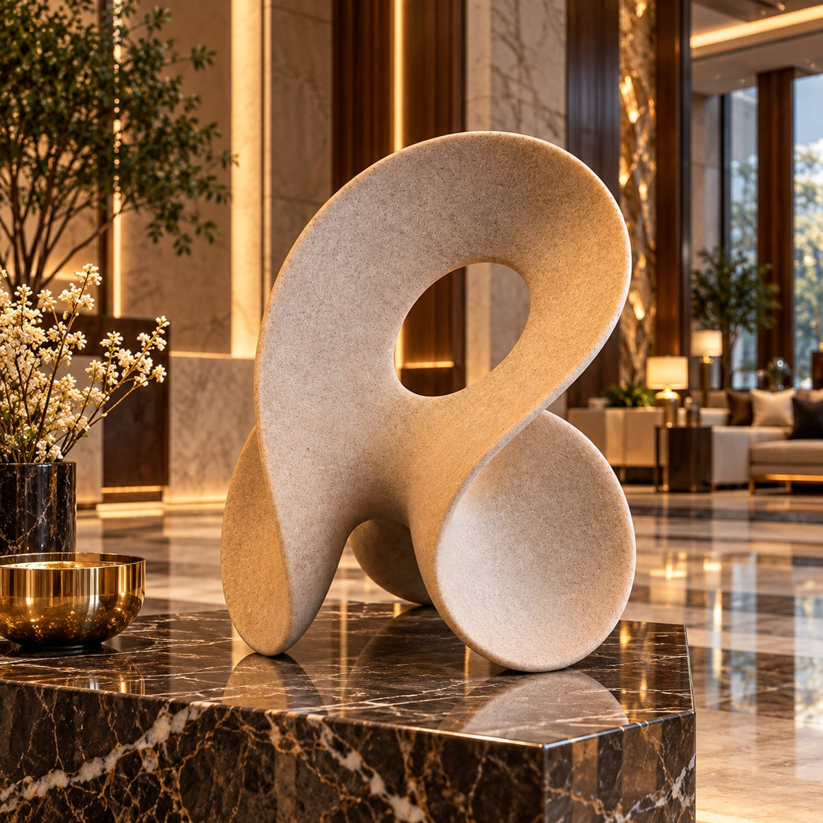 Modern Abstract Resin Sculpture D31 Matte Textured Artistic Decor Piece