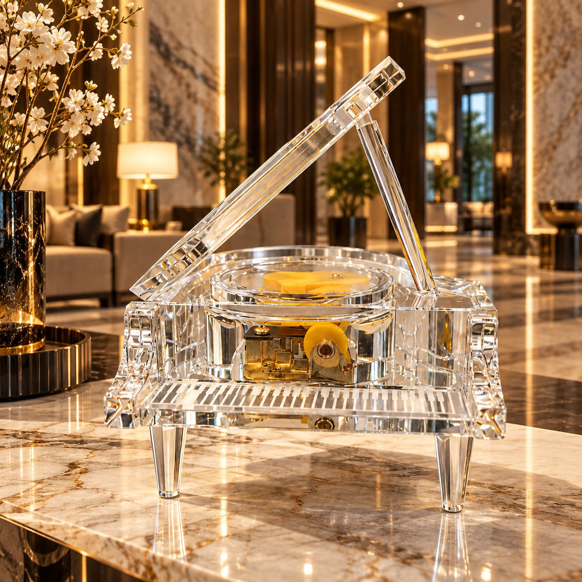 Crystal Acrylic Grand Piano Decor D6 Contemporary Home Decor