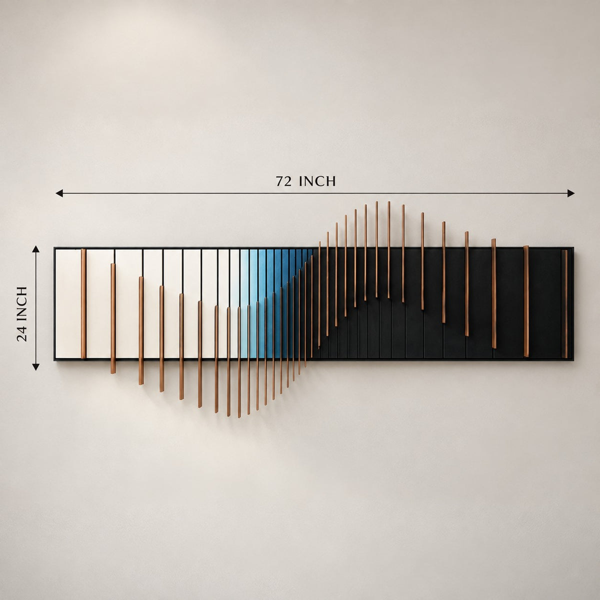 3D Wave Wall Art P16 – Handmade Black & White Wooden Sculpture