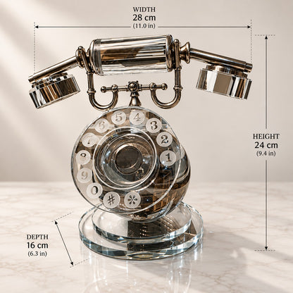 Retro Crystal Telephone D46 Premium Crystal & Metal Home Decor